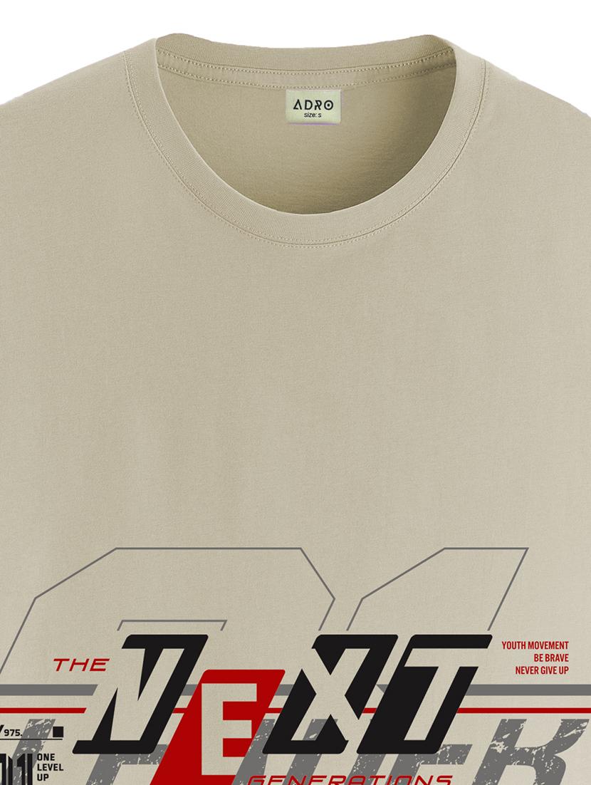 men round neck chest print t-shirt - 20966273 - Standard Image - 4