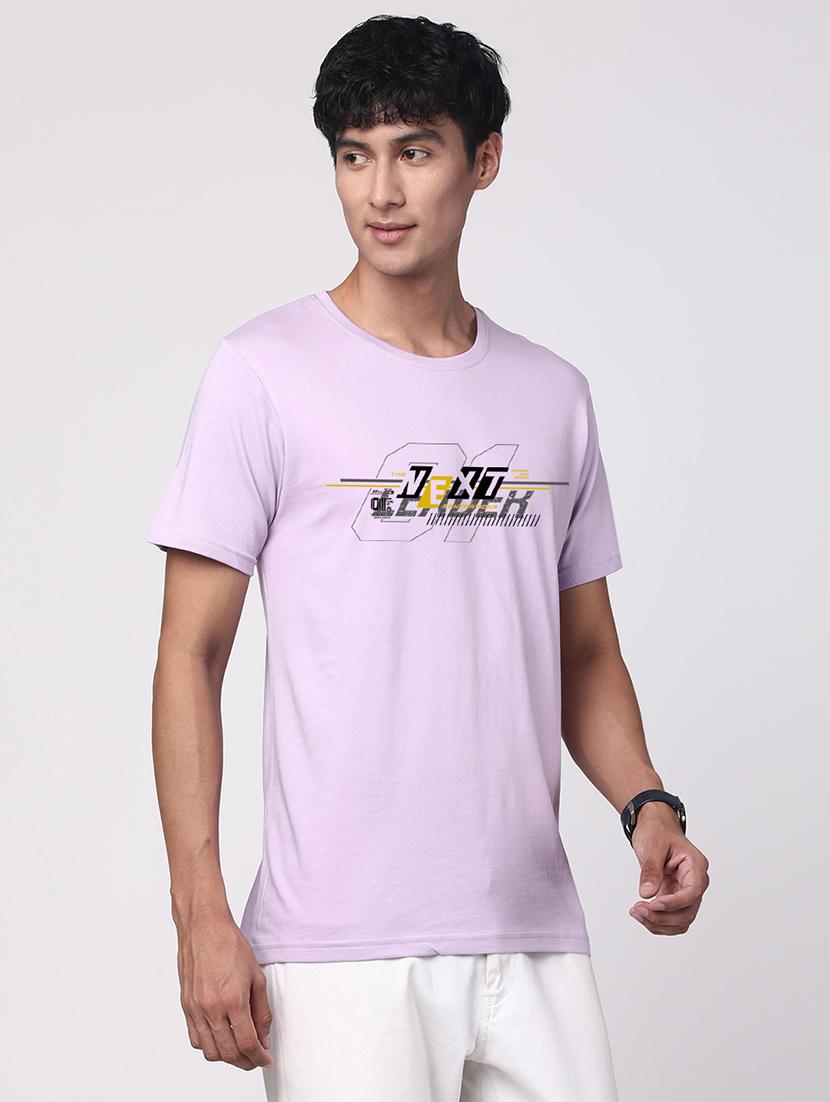 men round neck chest print t-shirt - 20966279 - Standard Image - 1