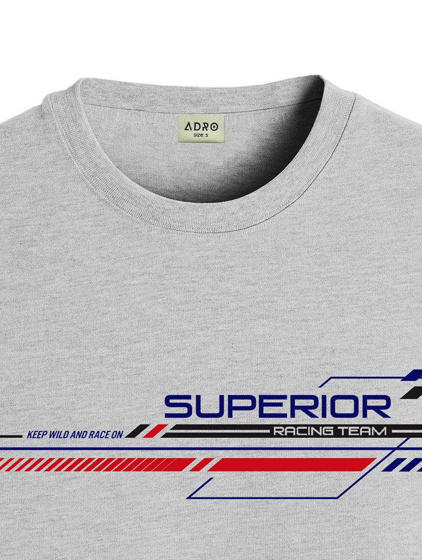 men round neck chest print t-shirt - 20966285 - Standard Image - 4