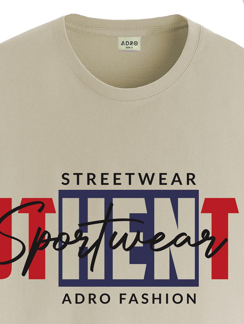 men round neck chest print t-shirt - 20966303 - Standard Image - 4
