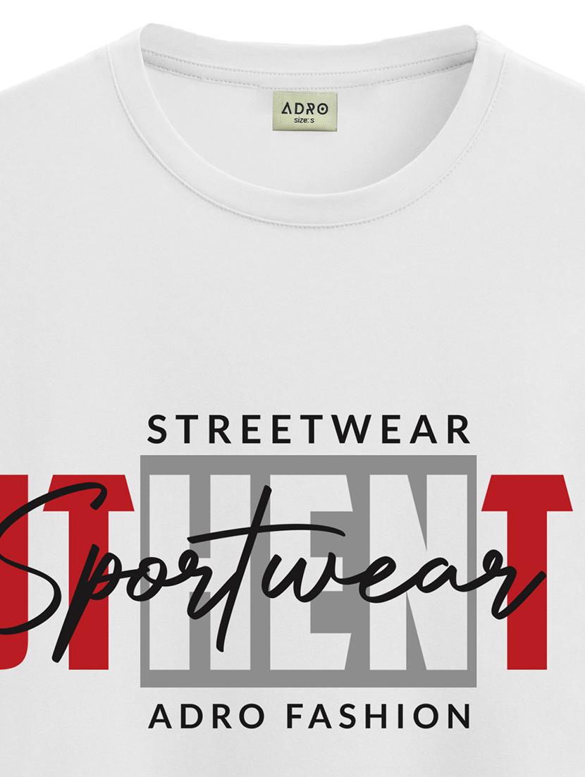 men round neck chest print t-shirt - 20966312 - Standard Image - 4