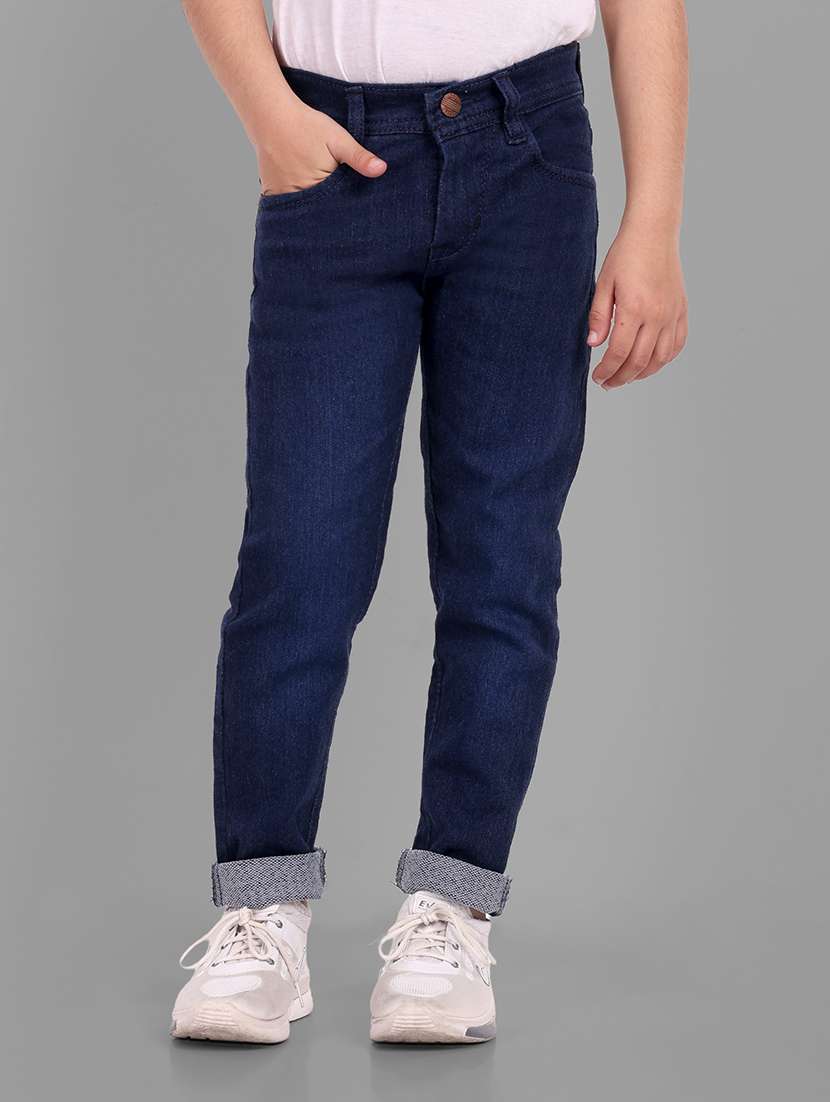 boys mid rise plain jeans