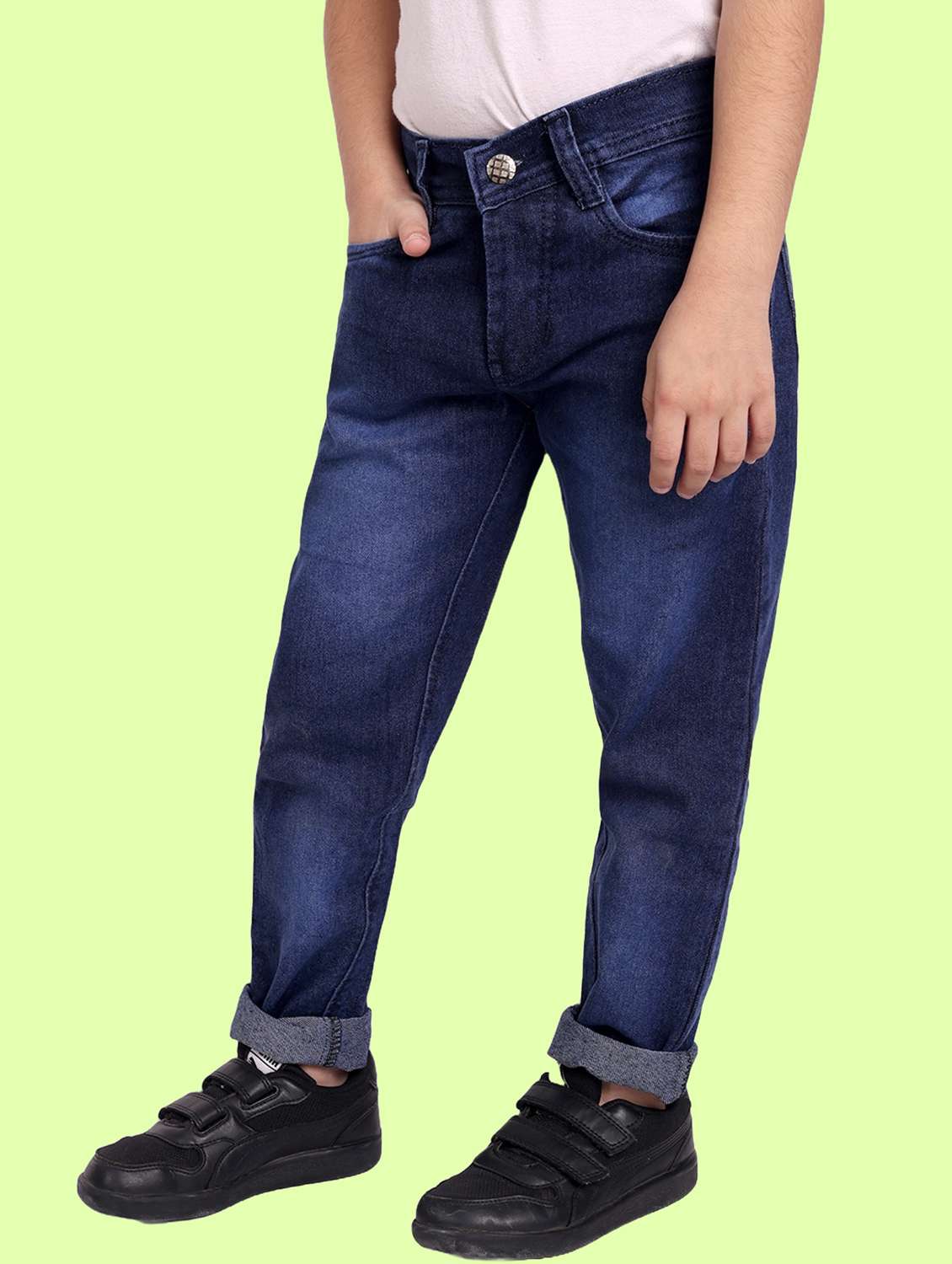 boys mid rise plain jeans