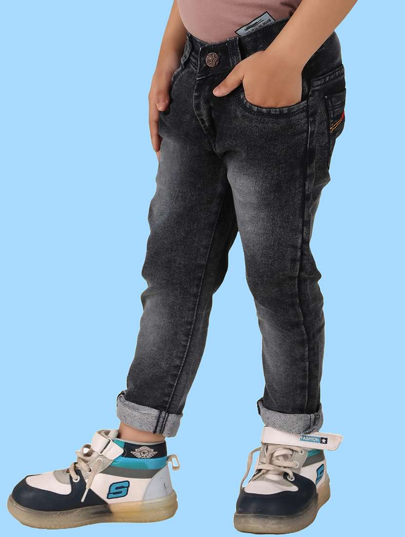 boys mid rise plain jeans
