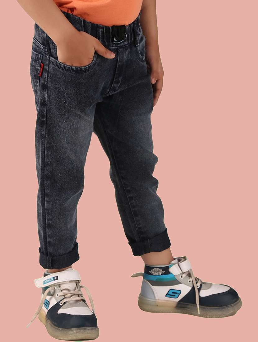 boys mid rise plain jeans