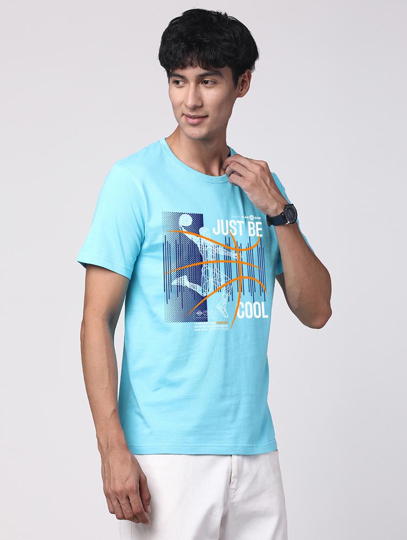 men round neck front print t-shirt - 20966465 - Standard Image - 1