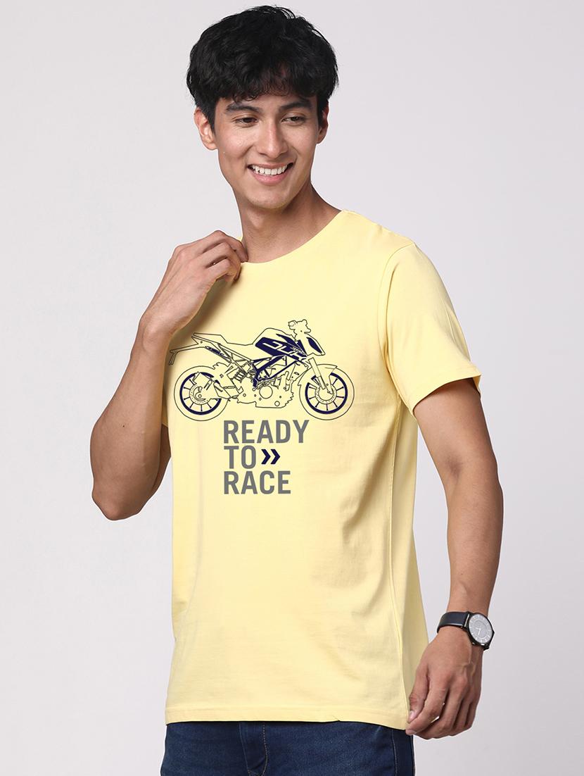yellow cotton chest print tshirt - 20966482 - Standard Image - 1