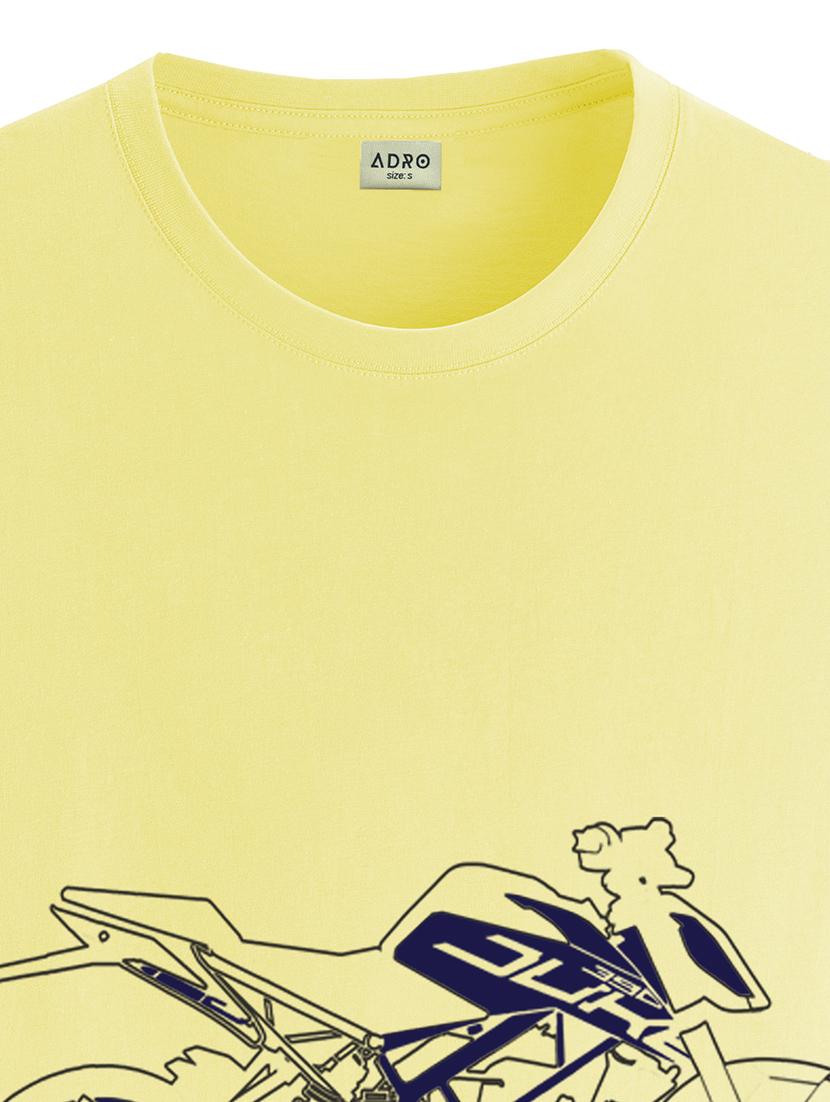 yellow cotton chest print tshirt - 20966482 - Standard Image - 4