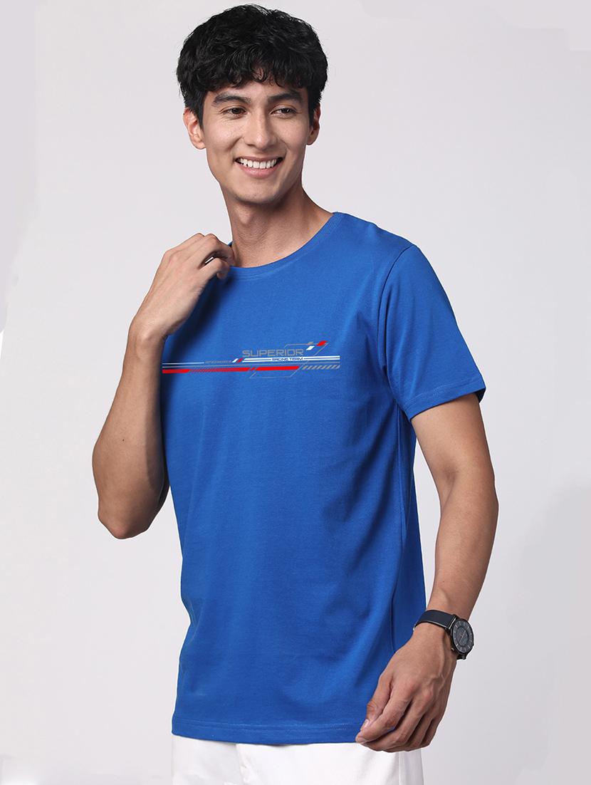 men round neck chest print t-shirt - 20966498 - Standard Image - 1