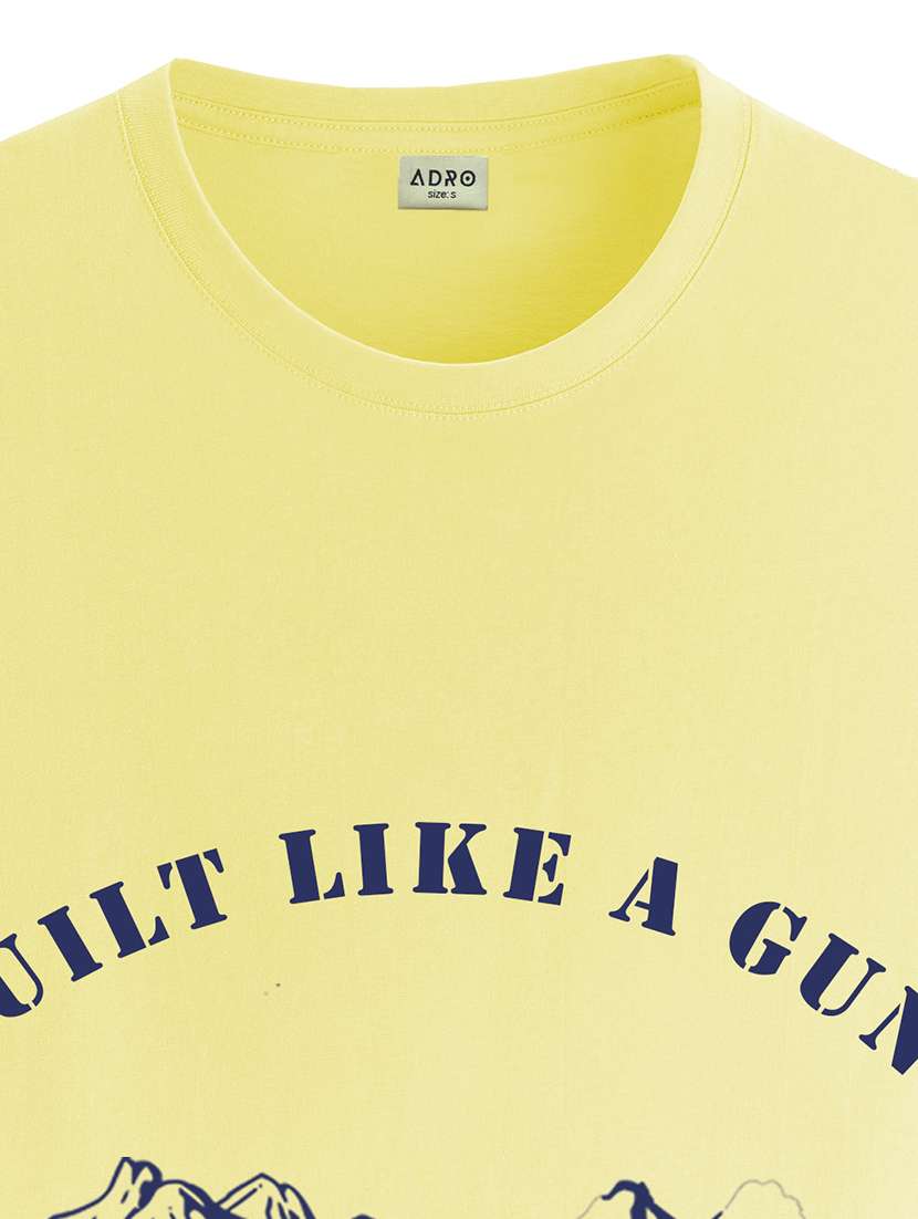 yellow cotton chest print tshirt - 20966500 - Standard Image - 4