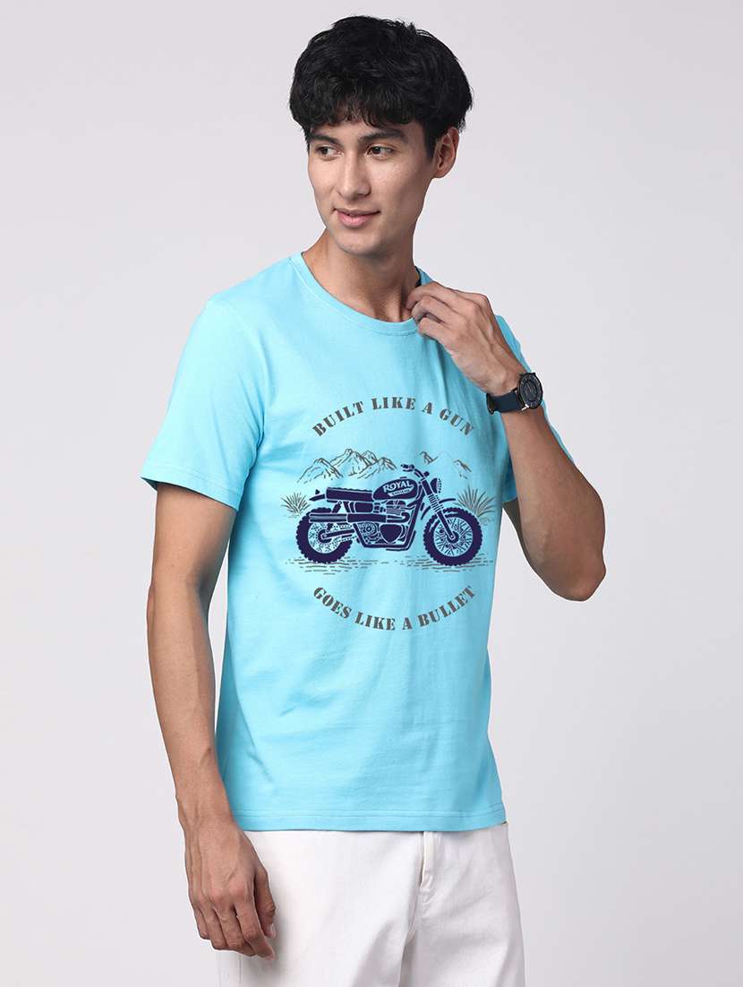 neo mint cotton chest print tshirt - 20966501 -  Standard Image - 1