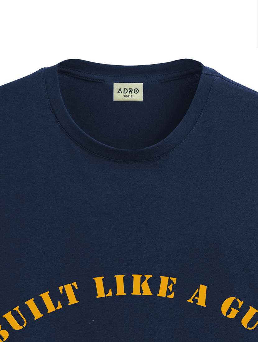 navy blue cotton chest print tshirt - 20966502 -  Standard Image - 4