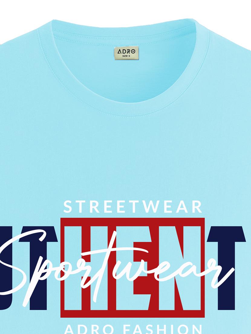 men round neck chest print t-shirt - 20966507 - Standard Image - 4