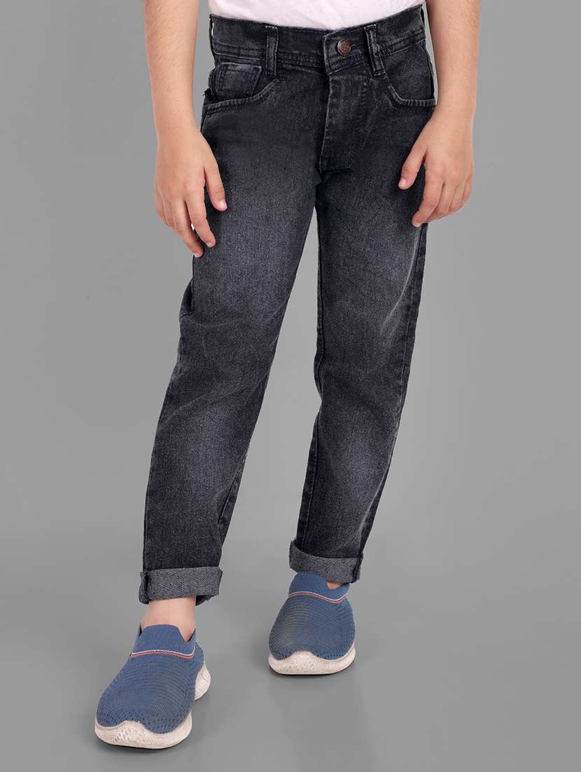 boys mid rise plain jeans