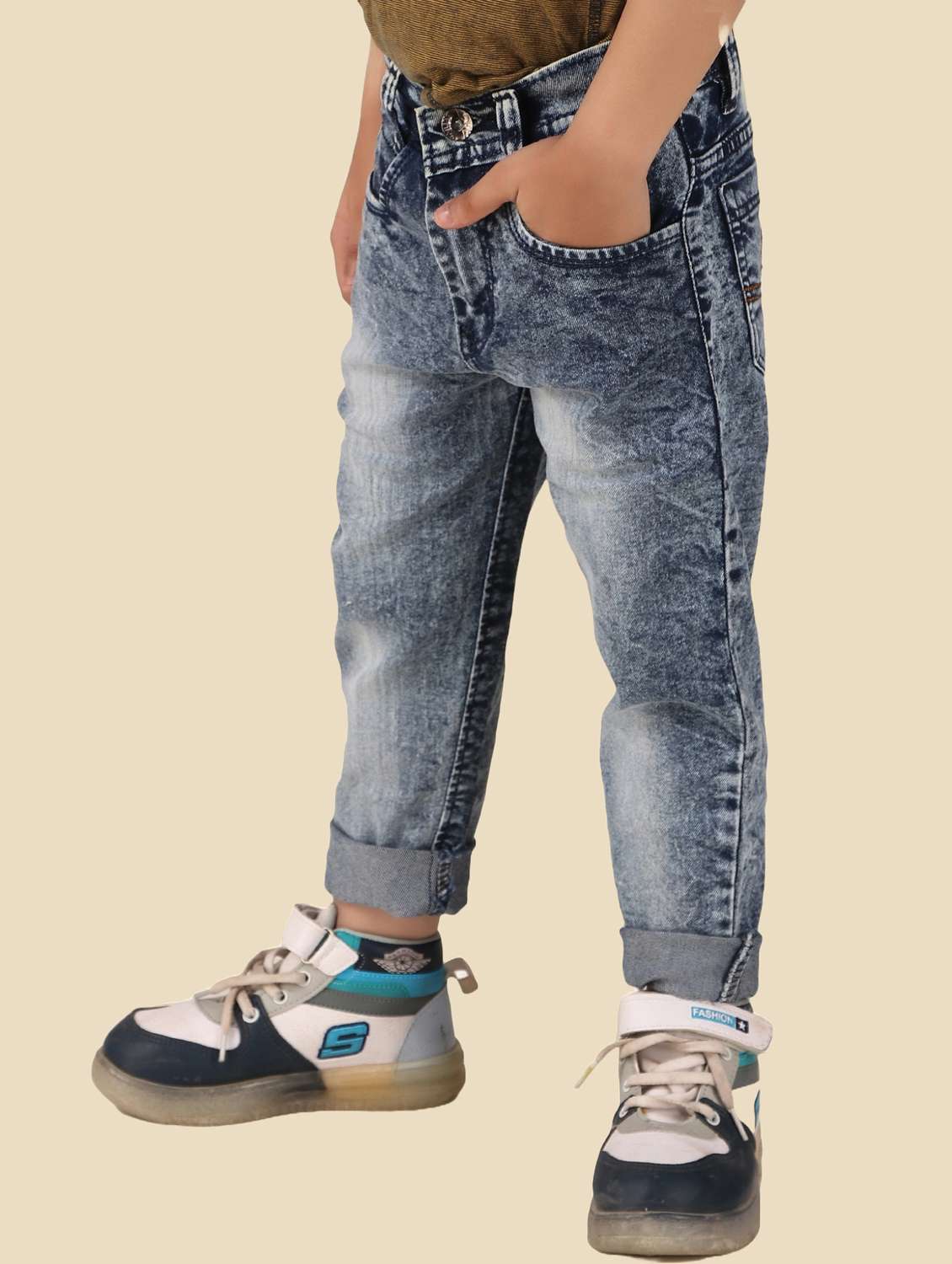 boys slim fit denim washed jean