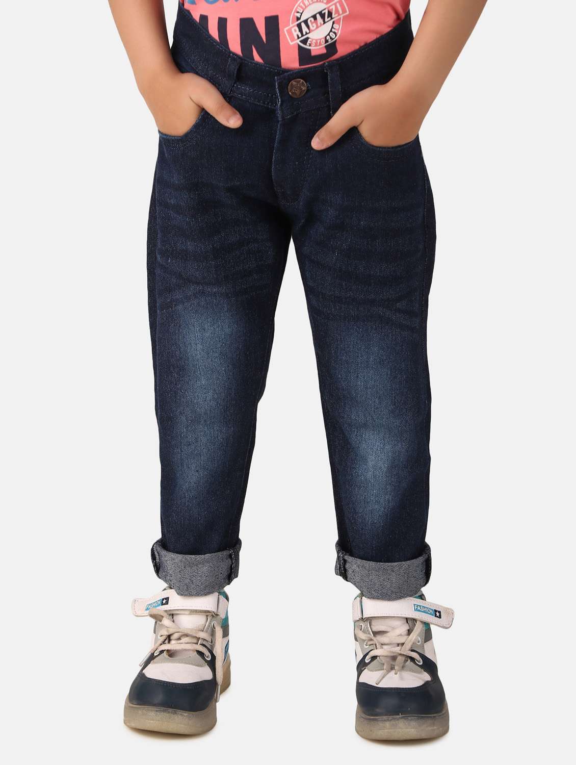 boys regular fit denim washed jean