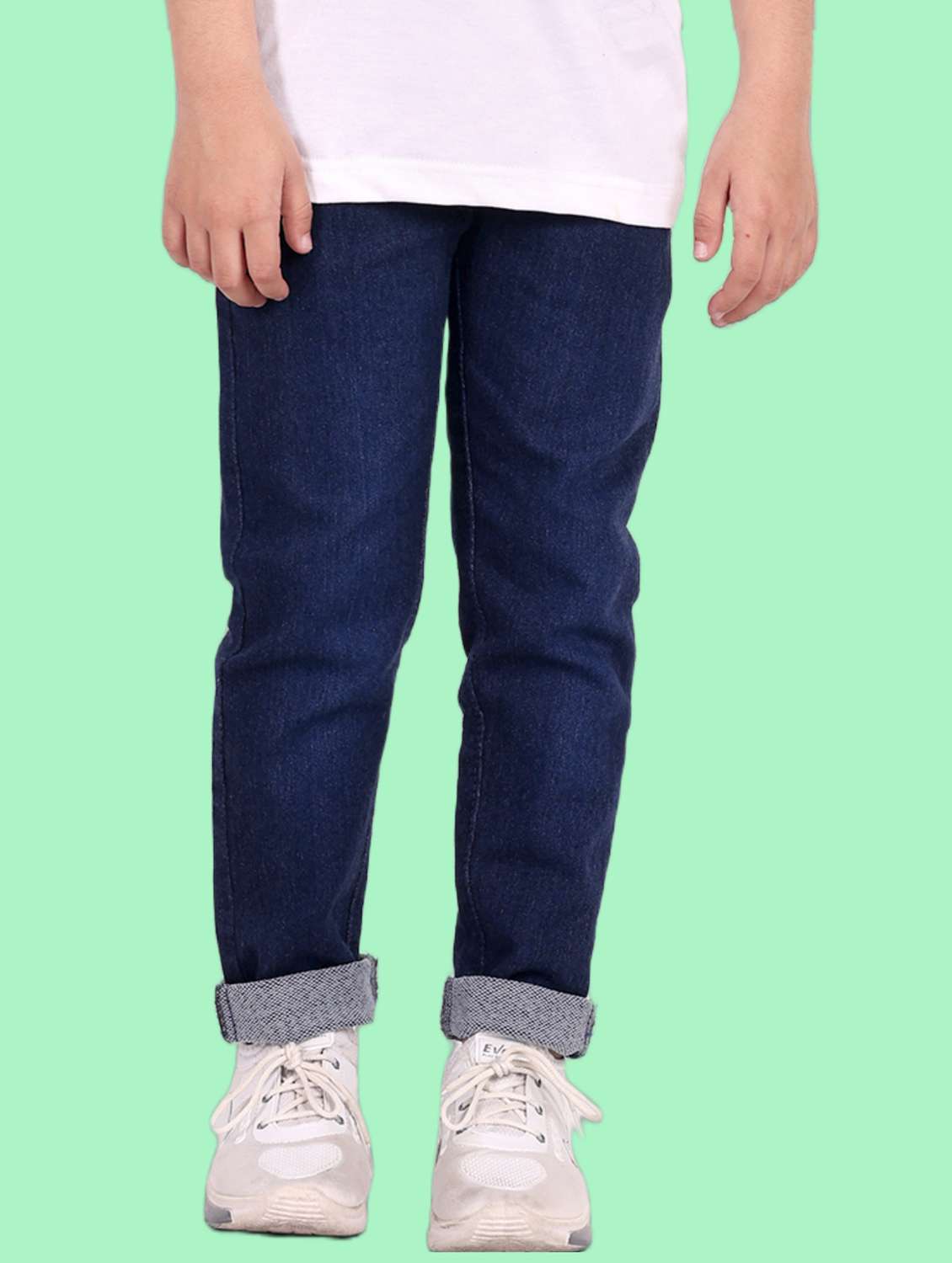 boys mid rise plain jeans