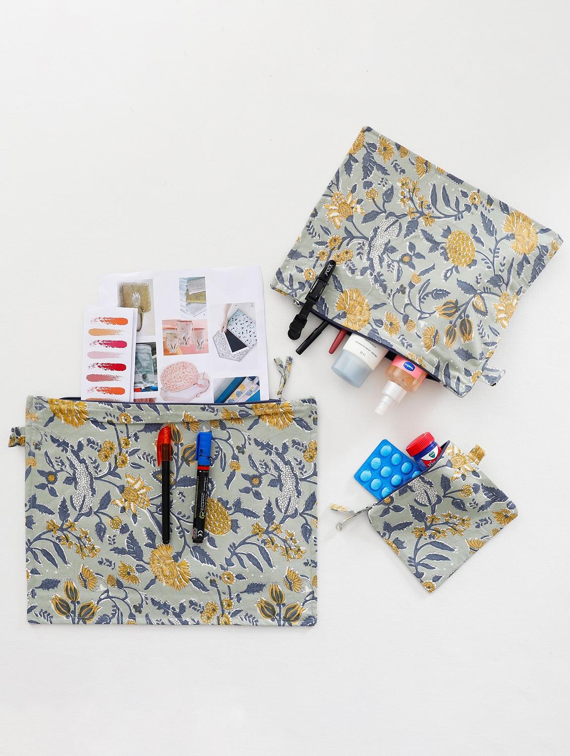 pack of 3 printed pouches - 20967596 - Zoom Image - 0
