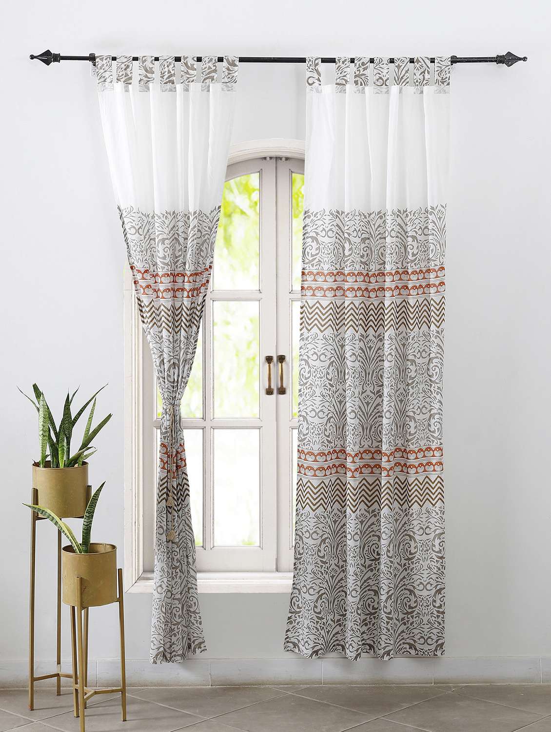 printed curtains for living & bed rooms (pack of 2)