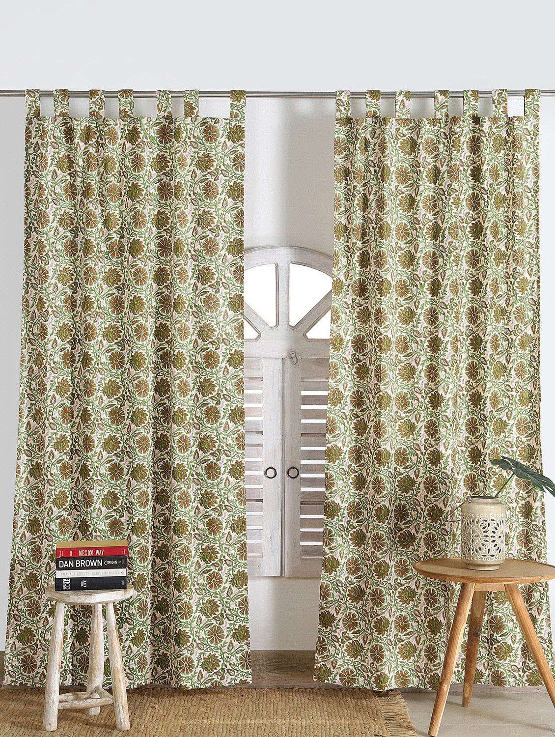printed curtains for living & bed rooms (pack of 2)