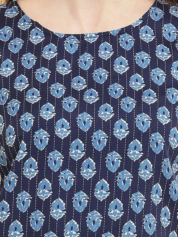 women round neck printed shorts nightwear set - 20968021 -  Standard Image - 4