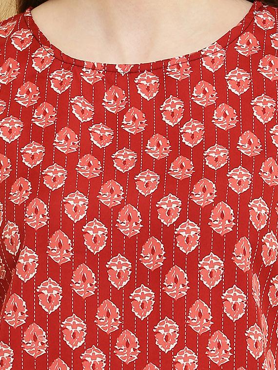 women round neck printed shorts nightwear set - 20968023 - Standard Image - 4