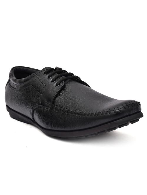 black leather laceup derbies - 20968616 - Standard Image - 0