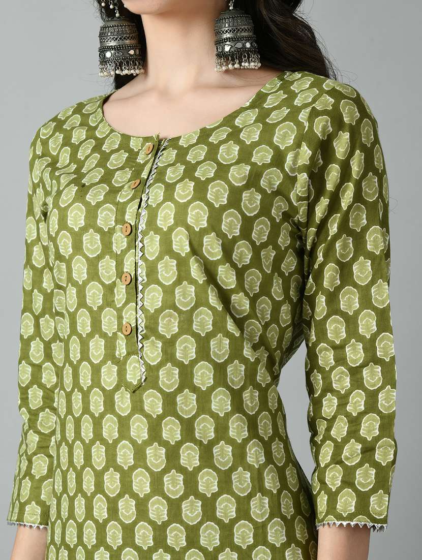 women printed rayon suit set - 20968644 -  Standard Image - 4