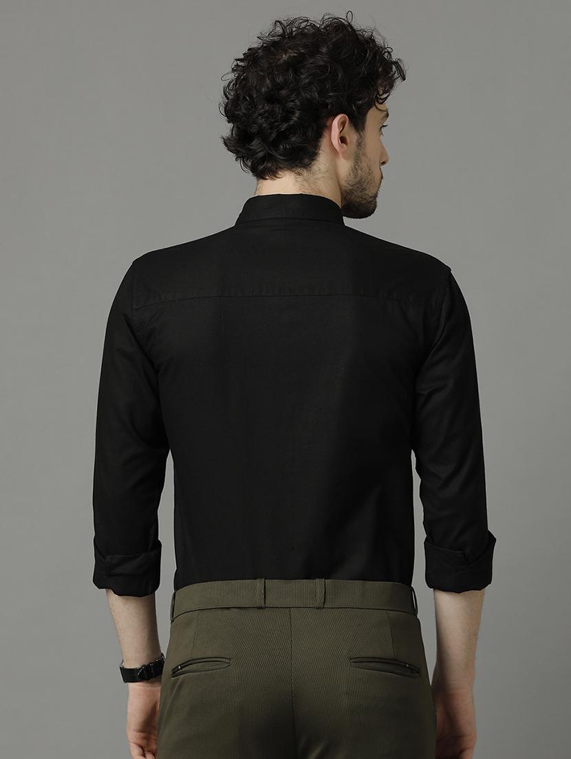 men black solid formal shirt - 20968697 - Standard Image - 1