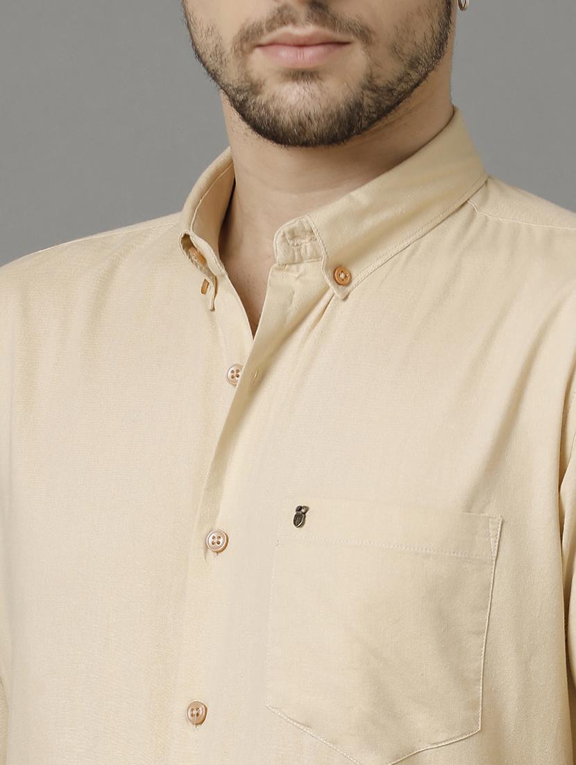 cream cotton formal shirt - 20968699 - Standard Image - 4