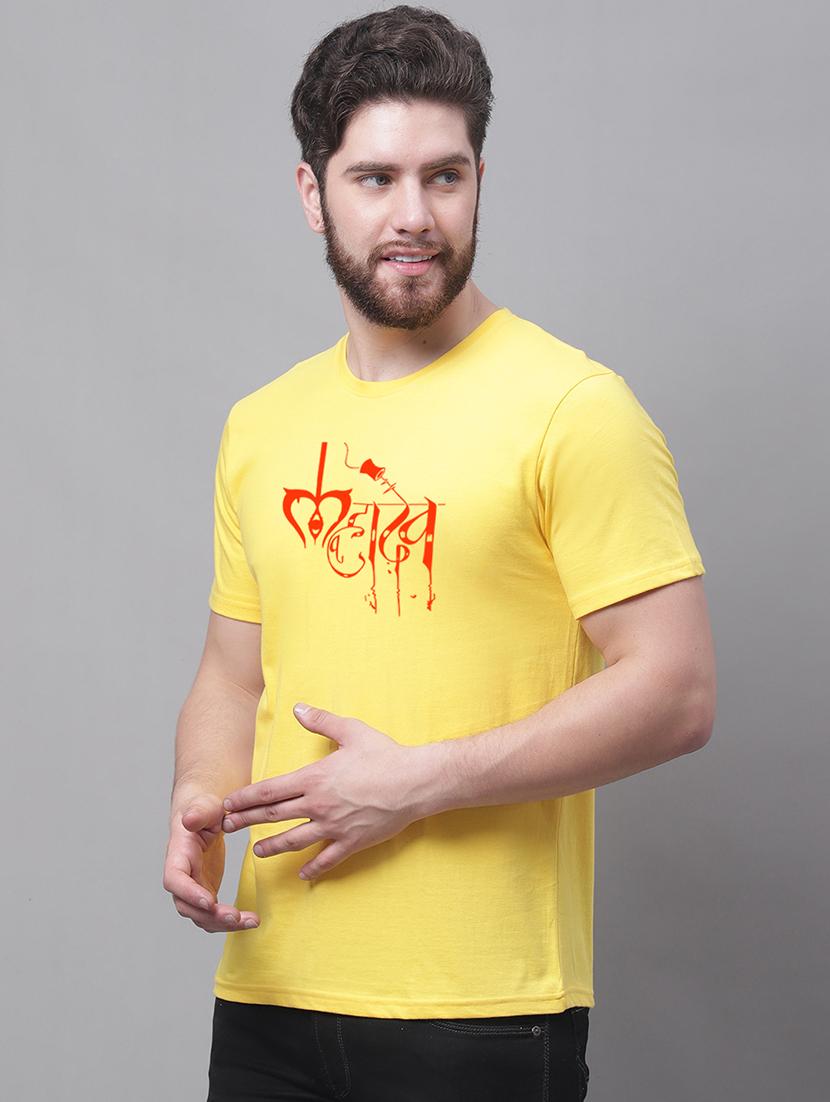 men round neck chest printed t-shirt - 20968819 -  Standard Image - 1