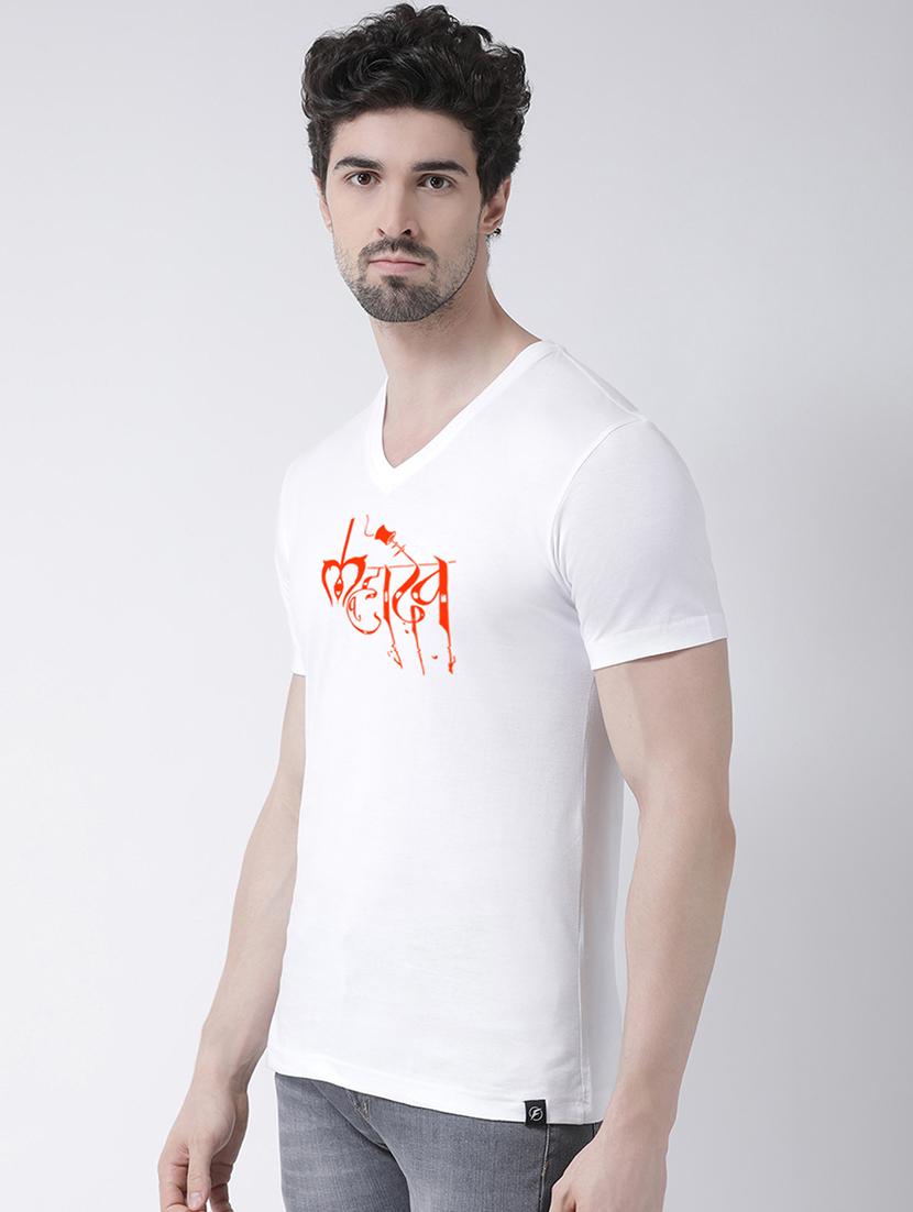 men v-neck chest printed t-shirt - 20968837 - Standard Image - 1