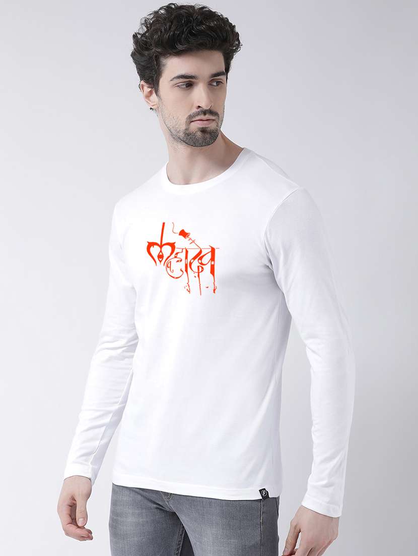 men round neck chest printed t-shirt - 20968847 -  Standard Image - 1