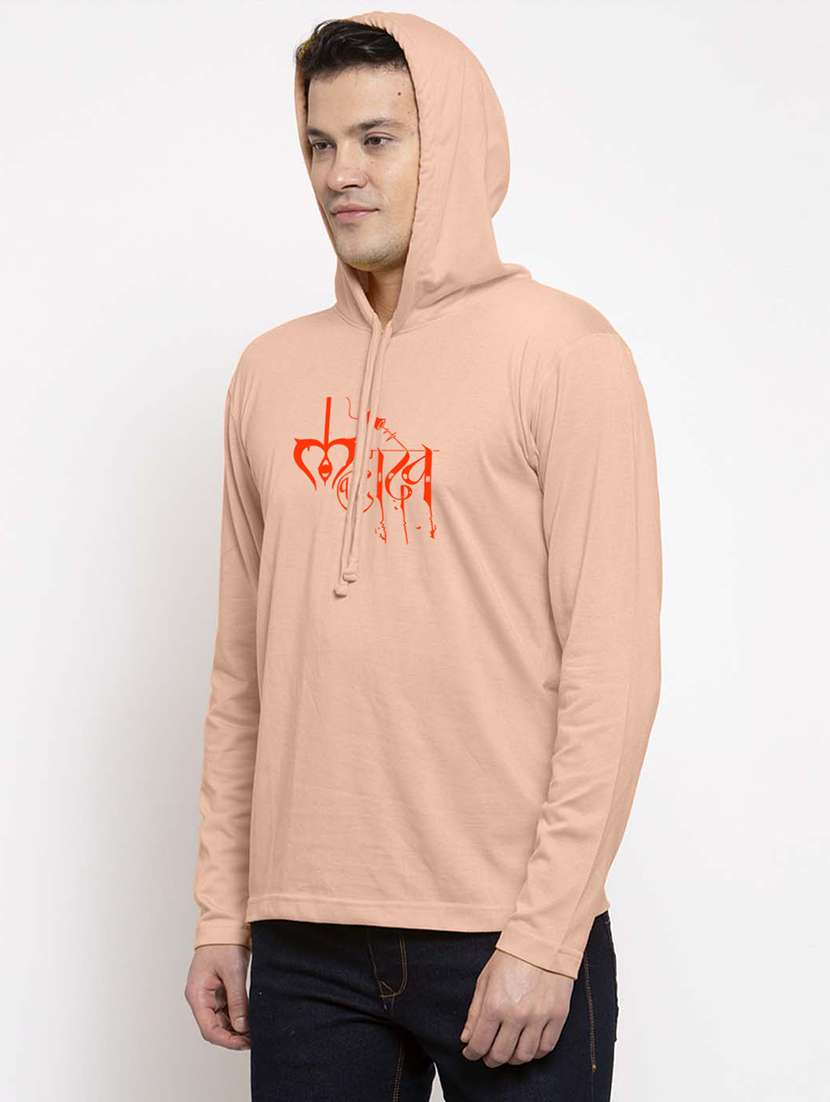 men hood neck chest printed t-shirt - 20968870 - Standard Image - 1