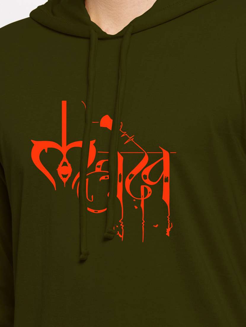 men hood neck chest printed t-shirt - 20968880 - Standard Image - 4