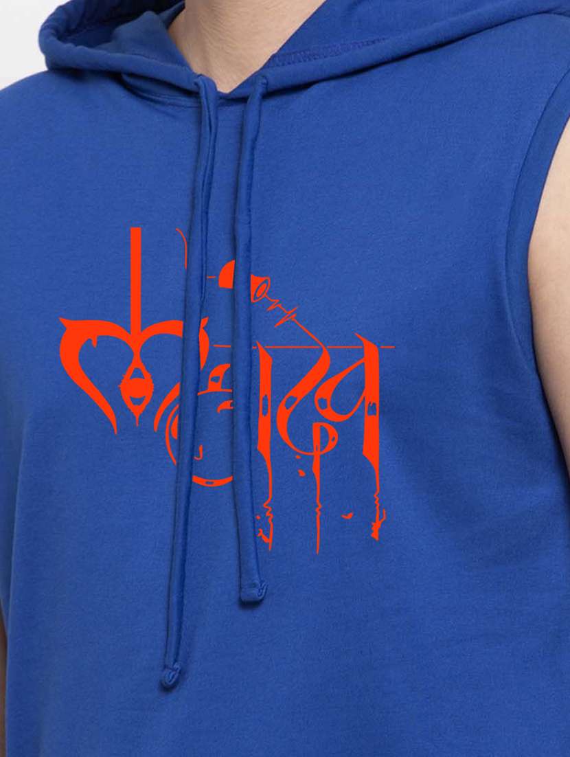 men hood neck chest printed t-shirt - 20968884 -  Standard Image - 4