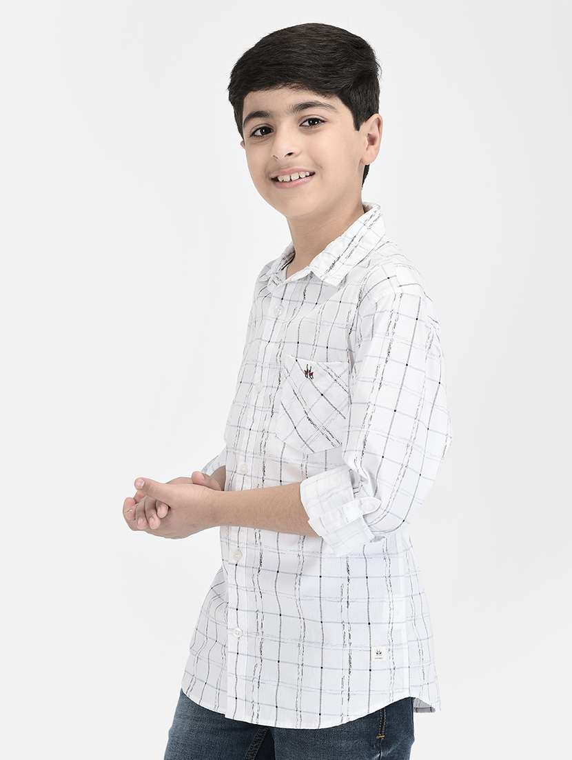 white checked printed regular shirt - 20969016 -  Standard Image - 1