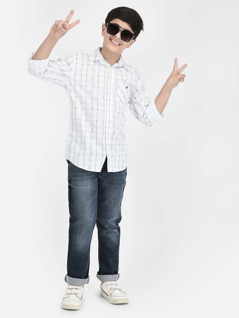 white checked printed regular shirt - 20969016 -  Standard Image - 4