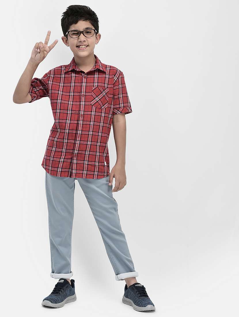 boys cotton regular check shirt - 20969017 -  Standard Image - 4