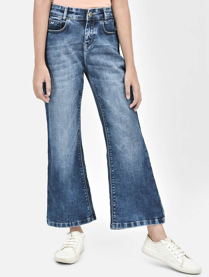 blue cotton blend jean