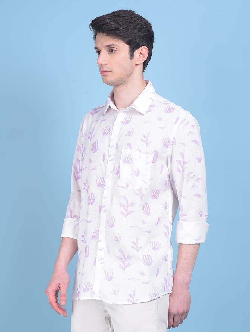 men white printed casual shirt