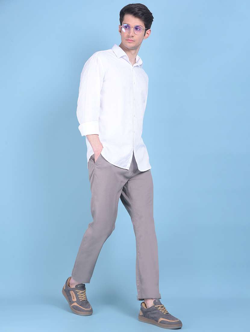 white cotton casual shirt - 20969096 -  Standard Image - 4