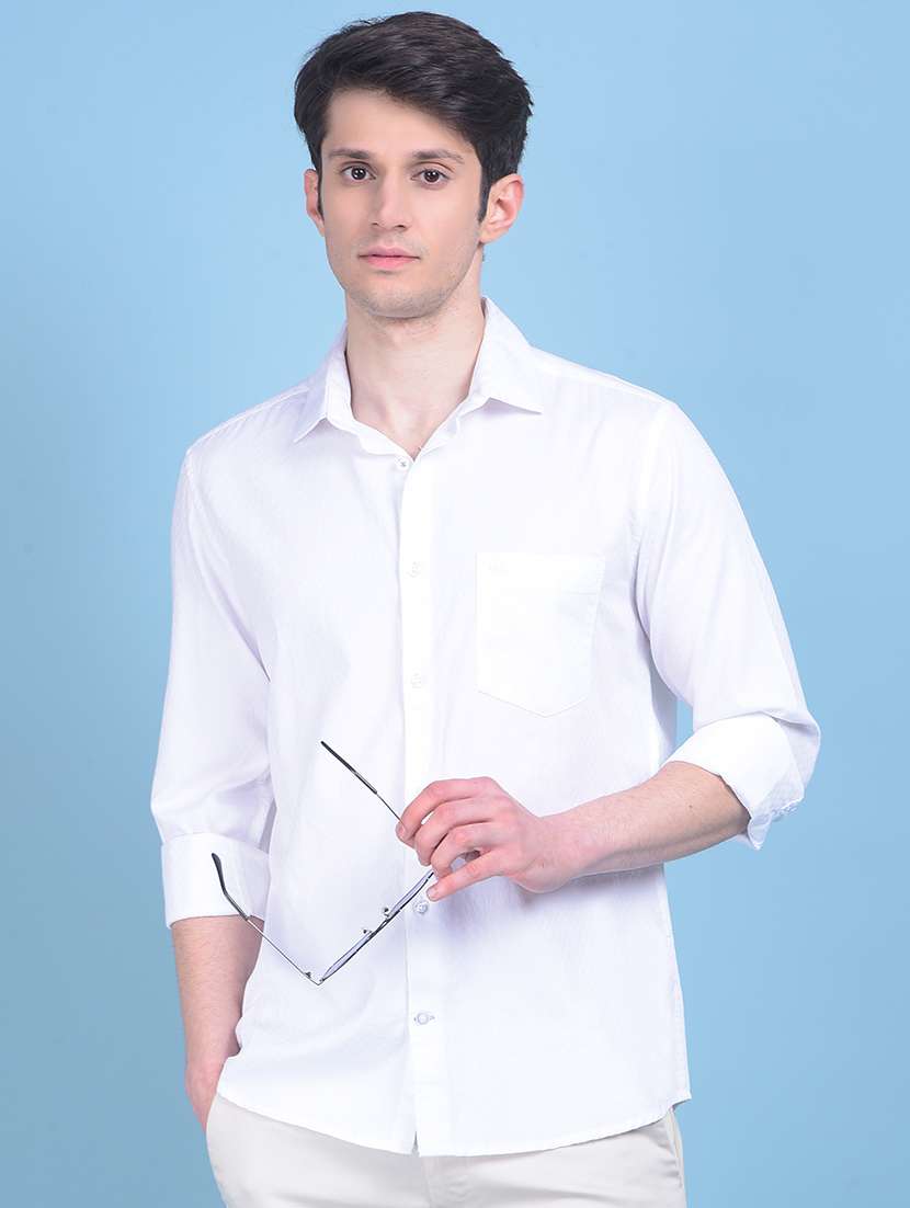 white cotton casual shirt