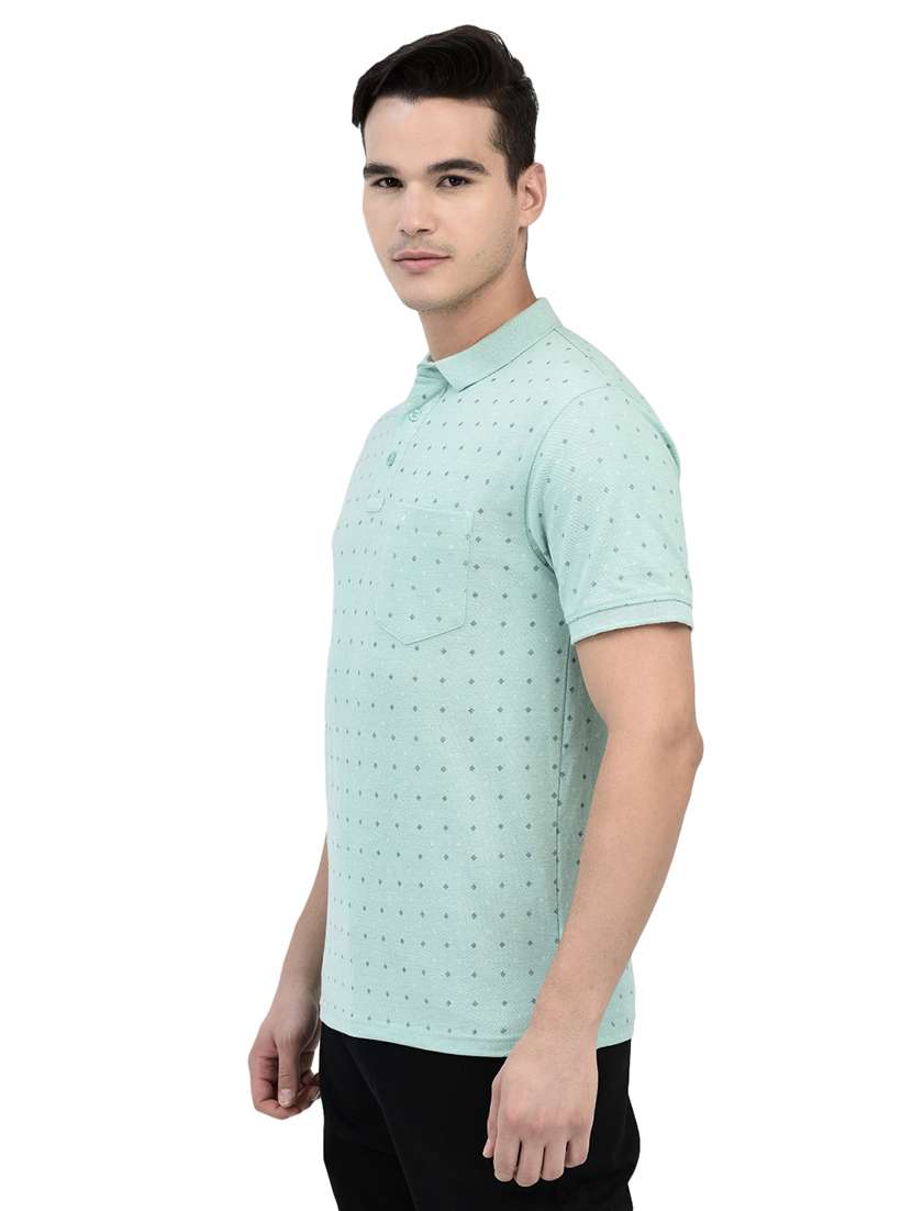 men polo neck printed t-shirt - 20969106 -  Standard Image - 1