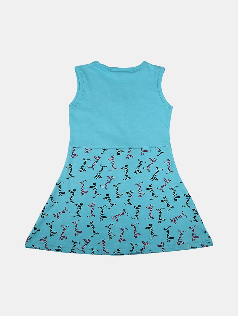 kids blue printed detailed frock - 20969600 - Standard Image - 1