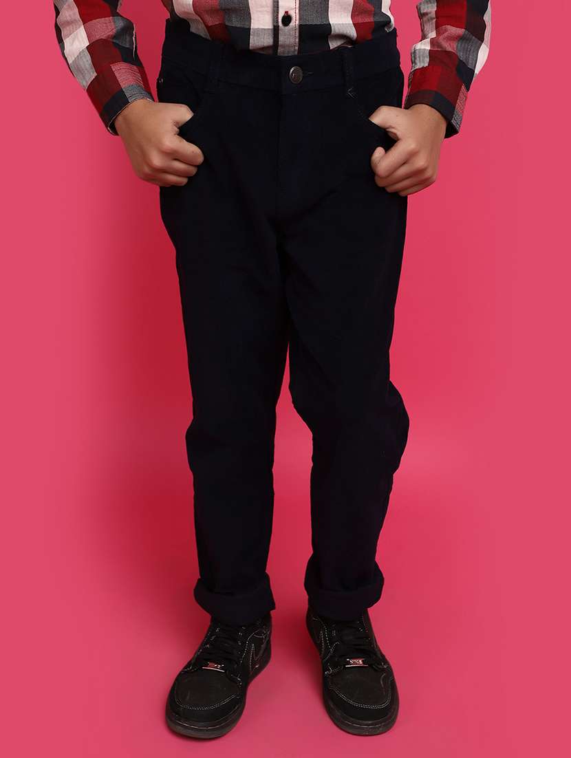 boys plain cotton blend slim fit jeans