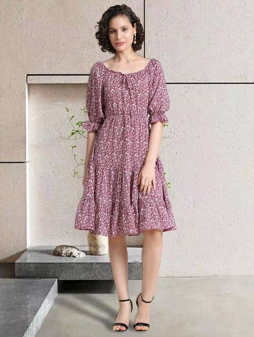 women floral printed tiered dress - 20969674 - Standard Image - 0