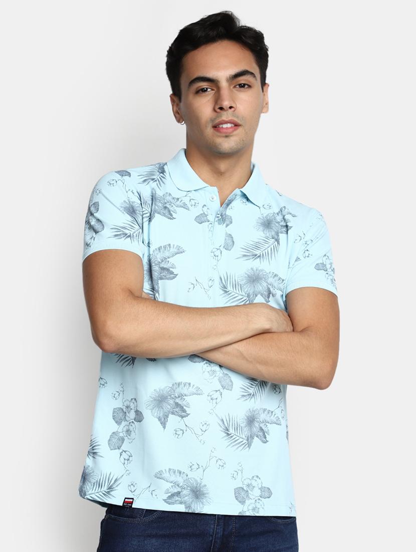 men floral print cotton polo t-shirt - 20969723 - Zoom Image - 0