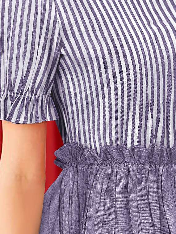 women white stripes peplum top - 20969747 -  Standard Image - 4