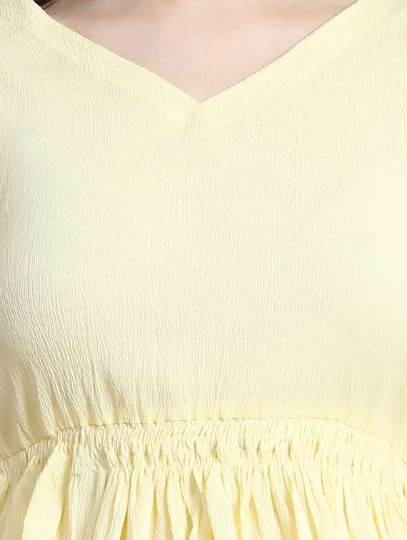 women v-neck solid peplum top - 20969766 -  Standard Image - 4